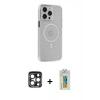 MARSİLYAN™- iPhone 15 Pro Max Kılıf Kıvılcım Asil Özel Seri - Siyah Polymer Nano Ekran Koruyucu + PVD Metal Kamera Lens - LT