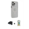 MARSİLYAN™- iPhone 15 Pro Max Kılıf Kıvılcım Asil Özel Seri - Siyah Polymer Nano Ekran Koruyucu + Raze Metal Kamera Lens - LT