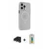MARSİLYAN™- iPhone 15 Pro Max Kılıf Kıvılcım Asil Özel Seri - Siyah Polymer Nano Ekran Koruyucu + Raze Metal Kamera Lens - TMGI