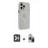 MARSİLYAN™- iPhone 15 Pro Max Kılıf Kıvılcım Asil Özel Seri - Siyah Vanessa Magic Hayalet Cam + PVD Metal Kamera Lens - GI