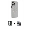 MARSİLYAN™- iPhone 15 Pro Max Kılıf Kıvılcım Asil Özel Seri - Siyah Vanessa Magic Hayalet Cam + PVD Metal Kamera Lens - LT