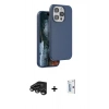 MARSİLYAN™- iPhone 15 Pro Max Kılıf Kıvılcım Çizgi Serisi - Siyah Bilvis 0.18mm Plus Cam Ekran Koruyucu + Raze Metal Kamera Lens - TMGI
