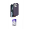 MARSİLYAN™- iPhone 15 Pro Max Kılıf Kıvılcım Çizgi Serisi - Siyah Bilvis 5in1 3D Magic Cam Ekran Koruyucu