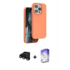 MARSİLYAN™- iPhone 15 Pro Max Kılıf Kıvılcım Çizgi Serisi - Siyah Bilvis 5in1 3D Magic Cam Ekran Koruyucu + Raze Metal Kamera Lens - SH