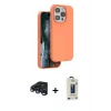 MARSİLYAN™- iPhone 15 Pro Max Kılıf Kıvılcım Çizgi Serisi - Siyah Bilvis Hayalet Cam Ekran Koruyucu + Raze Metal Kamera Lens - LT