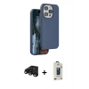 MARSİLYAN™- iPhone 15 Pro Max Kılıf Kıvılcım Çizgi Serisi - Siyah Bilvis Hayalet Cam Ekran Koruyucu + Raze Metal Kamera Lens - SH