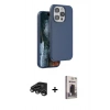 MARSİLYAN™- iPhone 15 Pro Max Kılıf Kıvılcım Çizgi Serisi - Siyah Bilvis Hayalet Cam Ekran Koruyucu + Raze Metal Kamera Lens - TMGI