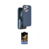 MARSİLYAN™- iPhone 15 Pro Max Kılıf Kıvılcım Çizgi Serisi - Siyah Buffer Hayalet Cam Ekran Koruyucu