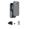 MARSİLYAN™- iPhone 15 Pro Max Kılıf Kıvılcım Çizgi Serisi - Siyah Joko Magic 5D Cam + Raze Metal Kamera Lens - SH