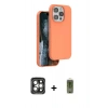 MARSİLYAN™- iPhone 15 Pro Max Kılıf Kıvılcım Çizgi Serisi - Siyah Joko Magic 5D Hayalet Cam + PVD Metal Kamera Lens - GI