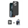 MARSİLYAN™- iPhone 15 Pro Max Kılıf Kıvılcım Çizgi Serisi - Siyah Vanessa Magic Cam + PVD Metal Kamera Lens - GI