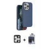 MARSİLYAN™- iPhone 15 Pro Max Kılıf Kıvılcım Çizgi Serisi - Siyah Vanessa Magic Cam + PVD Metal Kamera Lens - GS