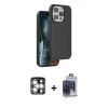 MARSİLYAN™- iPhone 15 Pro Max Kılıf Kıvılcım Çizgi Serisi - Siyah Vanessa Magic Cam + PVD Metal Kamera Lens - GS