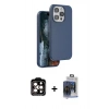 MARSİLYAN™- iPhone 15 Pro Max Kılıf Kıvılcım Çizgi Serisi - Siyah Vanessa Magic Cam + PVD Metal Kamera Lens - TU