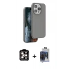 MARSİLYAN™- iPhone 15 Pro Max Kılıf Kıvılcım Çizgi Serisi - Siyah Vanessa Magic Cam + PVD Metal Kamera Lens - TU