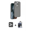 MARSİLYAN™- iPhone 15 Pro Max Kılıf Kıvılcım Çizgi Serisi - Siyah Vanessa Magic Cam + PVD Metal Kamera Lens - SH
