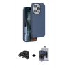 MARSİLYAN™- iPhone 15 Pro Max Kılıf Kıvılcım Çizgi Serisi - Siyah Vanessa Magic Cam + Raze Metal Kamera Lens - TMGI