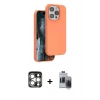 MARSİLYAN™- iPhone 15 Pro Max Kılıf Kıvılcım Çizgi Serisi - Siyah Vanessa Magic Hayalet Cam + PVD Metal Kamera Lens - GS