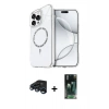MARSİLYAN™- iPhone 15 Pro Max Kılıf Kıvılcım Form Prime - Şeffaf 360 Full Body Arka Koruyucu + Raze Metal Kamera Lens - LT