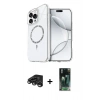 MARSİLYAN™- iPhone 15 Pro Max Kılıf Kıvılcım Form Prime - Şeffaf 360 Full Body Arka Koruyucu + Raze Metal Kamera Lens - TMGI