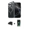 MARSİLYAN™- iPhone 15 Pro Max Kılıf Kıvılcım Form Prime - Şeffaf 360 Full Body Arka Koruyucu + Raze Metal Kamera Lens - TMGI