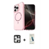 MARSİLYAN™- iPhone 15 Pro Max Kılıf Kıvılcım Form Prime - Şeffaf Pasifik Cam Ekran Koruyucu + PVD Metal Kamera Lens - GS