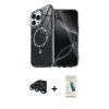 MARSİLYAN™- iPhone 15 Pro Max Kılıf Kıvılcım Form Prime - Şeffaf Pasifik Cam Ekran Koruyucu + Raze Metal Kamera Lens - LT