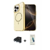 MARSİLYAN™- iPhone 15 Pro Max Kılıf Kıvılcım Form Prime - Şeffaf Pasifik Cam Ekran Koruyucu + Raze Metal Kamera Lens - LT