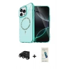 MARSİLYAN™- iPhone 15 Pro Max Kılıf Kıvılcım Form Prime - Şeffaf Pasifik Cam Ekran Koruyucu + Raze Metal Kamera Lens - SH