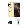 MARSİLYAN™- iPhone 15 Pro Max Kılıf Kıvılcım Form Prime - Şeffaf Pasifik Cam Ekran Koruyucu + Titanyum Gri Raze Metal Kamera Lens