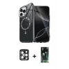 MARSİLYAN™- iPhone 15 Pro Max Kılıf Kıvılcım Form Prime - Siyah 360 Mat Full Body Arka Koruyucu + PVD Metal Kamera Lens - LT