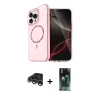 MARSİLYAN™- iPhone 15 Pro Max Kılıf Kıvılcım Form Prime - Siyah 360 Mat Full Body Arka Koruyucu + Raze Metal Kamera Lens - GS