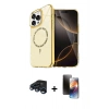 MARSİLYAN™- iPhone 15 Pro Max Kılıf Kıvılcım Form Prime - Siyah 3D Antistatik Mat Seramik Nano Ekran Koruyucu + Raze Metal Kamera Lens - LT