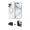 MARSİLYAN™- iPhone 15 Pro Max Kılıf Kıvılcım Form Prime - Siyah 3D Antistatik Mat Seramik Nano Ekran Koruyucu + Raze Metal Kamera Lens - SH