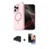 MARSİLYAN™- iPhone 15 Pro Max Kılıf Kıvılcım Form Prime - Siyah 3D Antistatik Mat Seramik Nano Ekran Koruyucu + Raze Metal Kamera Lens - LT