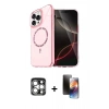 MARSİLYAN™- iPhone 15 Pro Max Kılıf Kıvılcım Form Prime - Siyah 3D Antistatik Mat Seramik Nano Ekran Koruyucu + PVD Metal Kamera Lens - GS