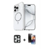 MARSİLYAN™- iPhone 15 Pro Max Kılıf Kıvılcım Form Prime - Siyah 3D Antistatik Mat Seramik Nano Ekran Koruyucu + PVD Metal Kamera Lens - LT