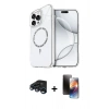 MARSİLYAN™- iPhone 15 Pro Max Kılıf Kıvılcım Form Prime - Siyah 3D Antistatik Mat Seramik Nano Ekran Koruyucu + Raze Metal Kamera Lens - LT