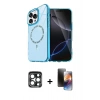 MARSİLYAN™- iPhone 15 Pro Max Kılıf Kıvılcım Form Prime - Siyah 3D Antistatik Mat Seramik Nano Ekran Koruyucu + PVD Metal Kamera Lens - LT