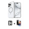 MARSİLYAN™- iPhone 15 Pro Max Kılıf Kıvılcım Form Prime - Siyah 3D Antistatik Mat Seramik Nano Ekran Koruyucu + PVD Metal Kamera Lens - GS
