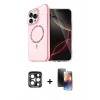 MARSİLYAN™- iPhone 15 Pro Max Kılıf Kıvılcım Form Prime - Siyah 3D Antistatik Mat Seramik Nano Ekran Koruyucu + PVD Metal Kamera Lens - LT