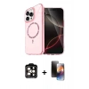 MARSİLYAN™- iPhone 15 Pro Max Kılıf Kıvılcım Form Prime - Siyah 3D Antistatik Mat Seramik Nano Ekran Koruyucu + PVD Metal Kamera Lens - TU