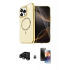 MARSİLYAN™- iPhone 15 Pro Max Kılıf Kıvılcım Form Prime - Siyah 3D Antistatik Mat Seramik Nano Ekran Koruyucu + Raze Metal Kamera Lens - SH