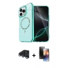 MARSİLYAN™- iPhone 15 Pro Max Kılıf Kıvılcım Form Prime - Siyah 3D Antistatik Mat Seramik Nano Ekran Koruyucu + Raze Metal Kamera Lens - LT