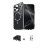MARSİLYAN™- iPhone 15 Pro Max Kılıf Kıvılcım Form Prime - Siyah Bilvis 0.18mm Plus Cam Ekran Koruyucu + Raze Metal Kamera Lens - LT