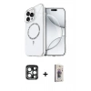 MARSİLYAN™- iPhone 15 Pro Max Kılıf Kıvılcım Form Prime - Siyah Bilvis 3D Cam Ekran Koruyucu + PVD Metal Kamera Lens - LT