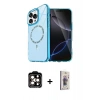 MARSİLYAN™- iPhone 15 Pro Max Kılıf Kıvılcım Form Prime - Siyah Bilvis 3D Cam Ekran Koruyucu + PVD Metal Kamera Lens - TU