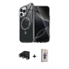 MARSİLYAN™- iPhone 15 Pro Max Kılıf Kıvılcım Form Prime - Siyah Bilvis 3D Cam Ekran Koruyucu + Raze Metal Kamera Lens - SH