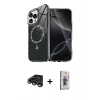 MARSİLYAN™- iPhone 15 Pro Max Kılıf Kıvılcım Form Prime - Siyah Bilvis 3D Cam Ekran Koruyucu + Raze Metal Kamera Lens - TMGI
