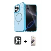 MARSİLYAN™- iPhone 15 Pro Max Kılıf Kıvılcım Form Prime - Siyah Bilvis 3D Mat Cam Ekran Koruyucu + PVD Metal Kamera Lens - LT